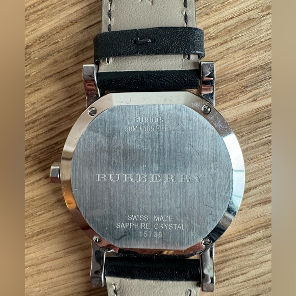 Burberry The City Silver Dial Black Leather Strap Watch - Picture 8 of 8